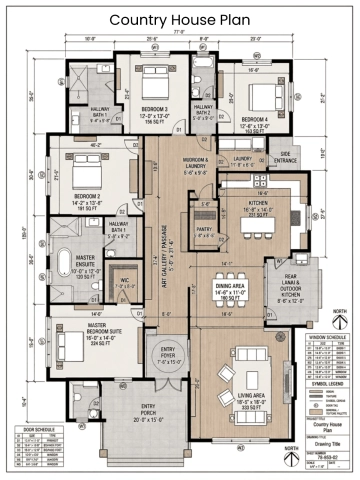 Free Country House Plan Template to Edit Online