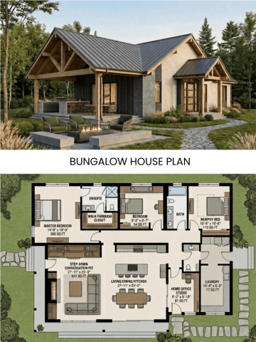 Free Bungalow House Plan Template to Edit Online
