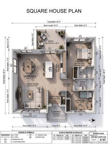 Free Square House Plan Template to Edit Online