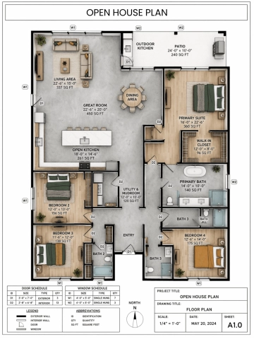 Free Open House Plan Template to Edit Online