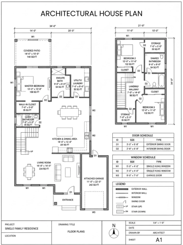 Free Architectural House Plan Template to Edit Online