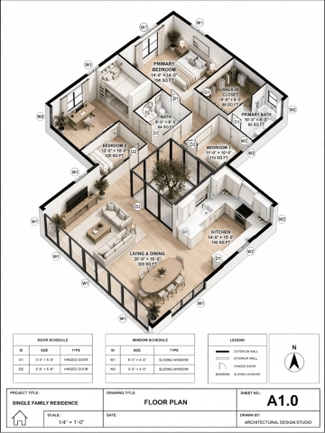 Free 3D House Plan Template to Edit Online