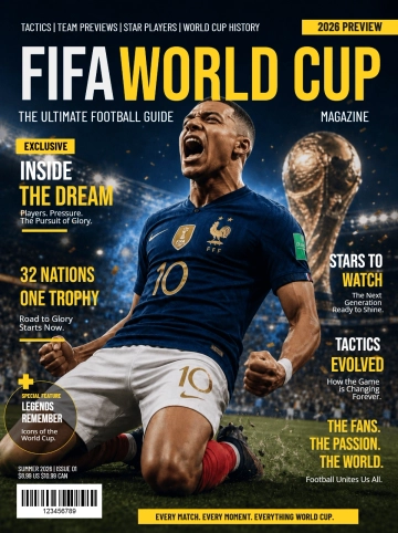 Free FIFA World Cup Magazine Cover Template to Edit Online