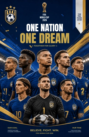Free FIFA World Cup Team Poster Template to Edit Online