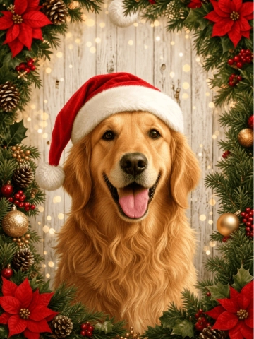 Free Christmas Pet Portrait Template to Edit Online
