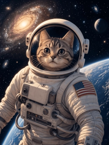 Free Astronaut Pet Portrait Template to Edit Online