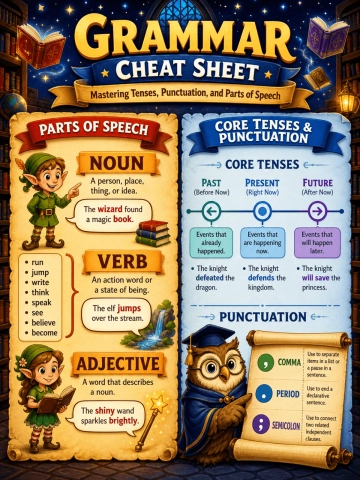 Free Grammar Cheat Sheet Template to Edit Online