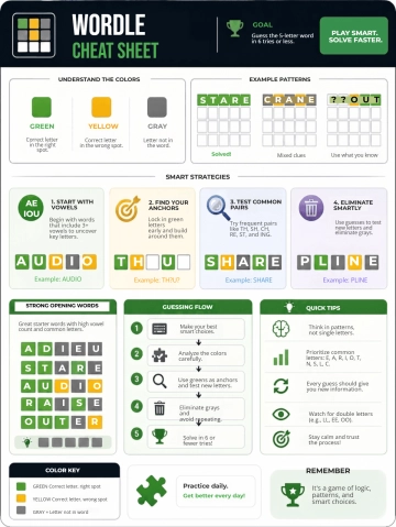Free Wordle Cheat Sheet Template to Edit Online