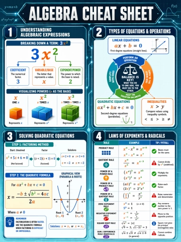 Free Algebra Cheat Sheet Template to Edit Online