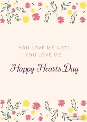 Floral Valentines Day Greeting Card Template