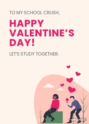 Valentines Day Card For Students Template