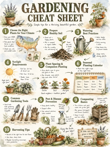 Free Gardening Cheat Sheet Template to Edit Online