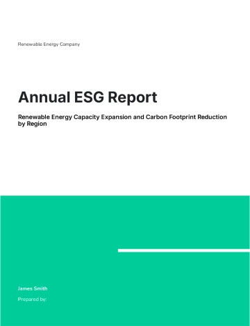 Free Annual ESG Report Template to Edit Online