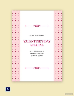 Valentine's Day Special Menu Template