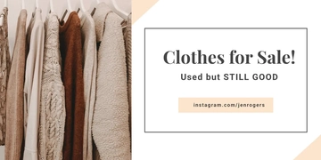 Free Clothes Sale Twitter Post Template to Edit Online