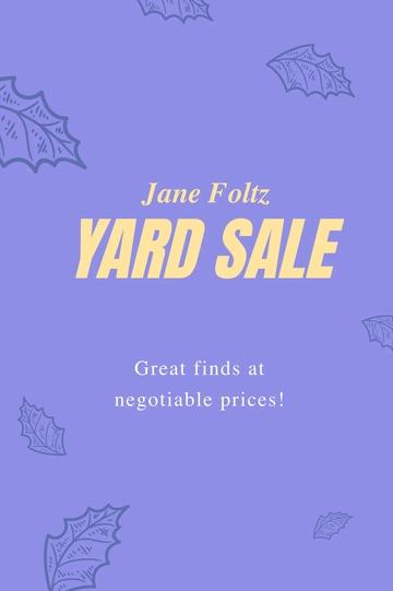 Free Yard Sale Tumblr Post Template to Edit Online
