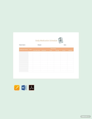 Daily Medicine Schedule Template
