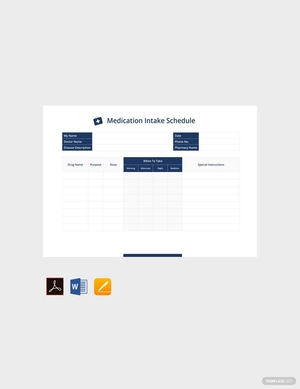 Medication Intake Schedule Template