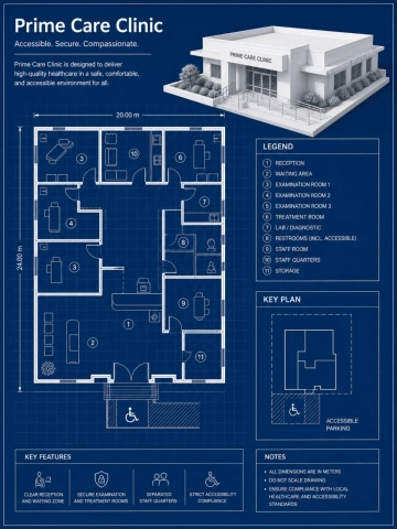 Free Medical Clinic Blueprint Template to Edit Online