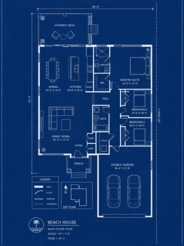 Free Beach House Blueprint Template to Edit Online