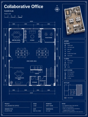 Free Office Floorplan Blueprint Template to Edit Online