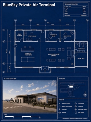 Free Airport Terminal Blueprint Template to Edit Online