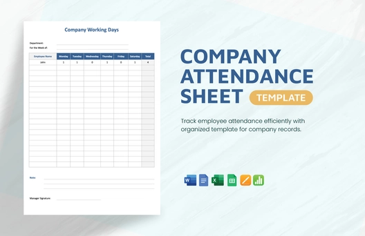Company Attendance Sheet Template