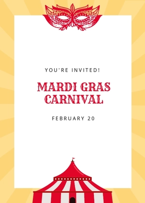Mardi Gras Carnival Invitation Template