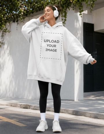 Free Oversized Hoodie Mockup Template to Edit Online