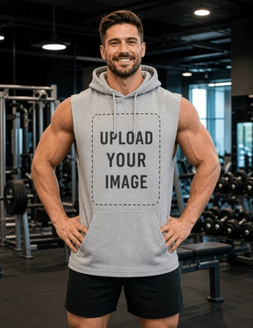 Free Sleeveless Hoodie Mockup Template to Edit Online