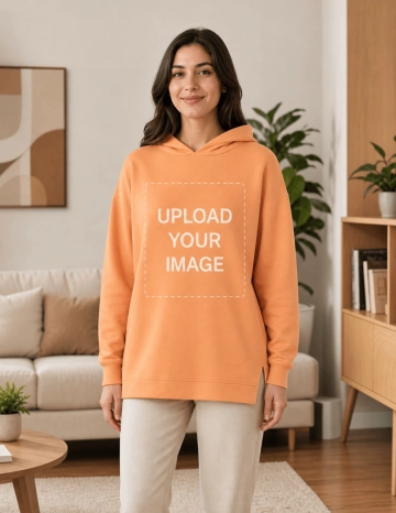 Free Women's Plain Hoodie Mockup Template to Edit Online