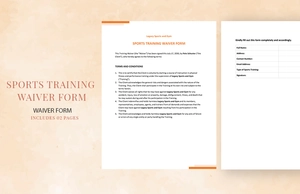 Sports Training Waiver Form Template