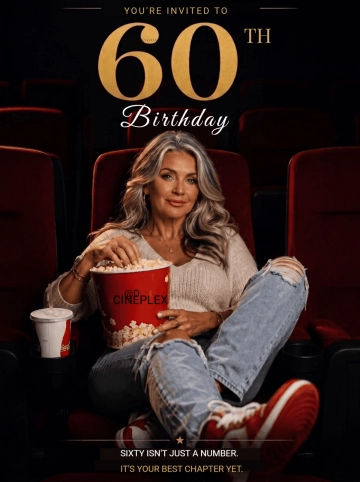 Golden Cinema 60th Birthday Invitation