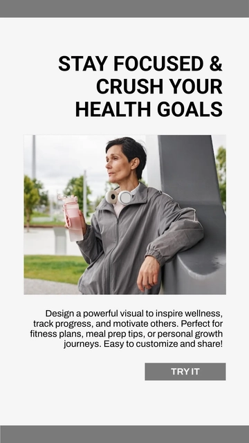 Free Health Goals Pinterest Pin Template to Edit Online
