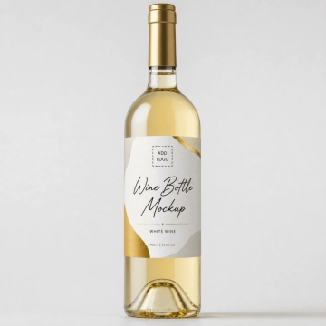 Free Glass Wine Bottle Mockup Template to Edit Online