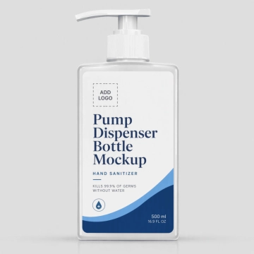 Free Rectangular Pump Dispenser Bottle Mockup Template to Edit Online