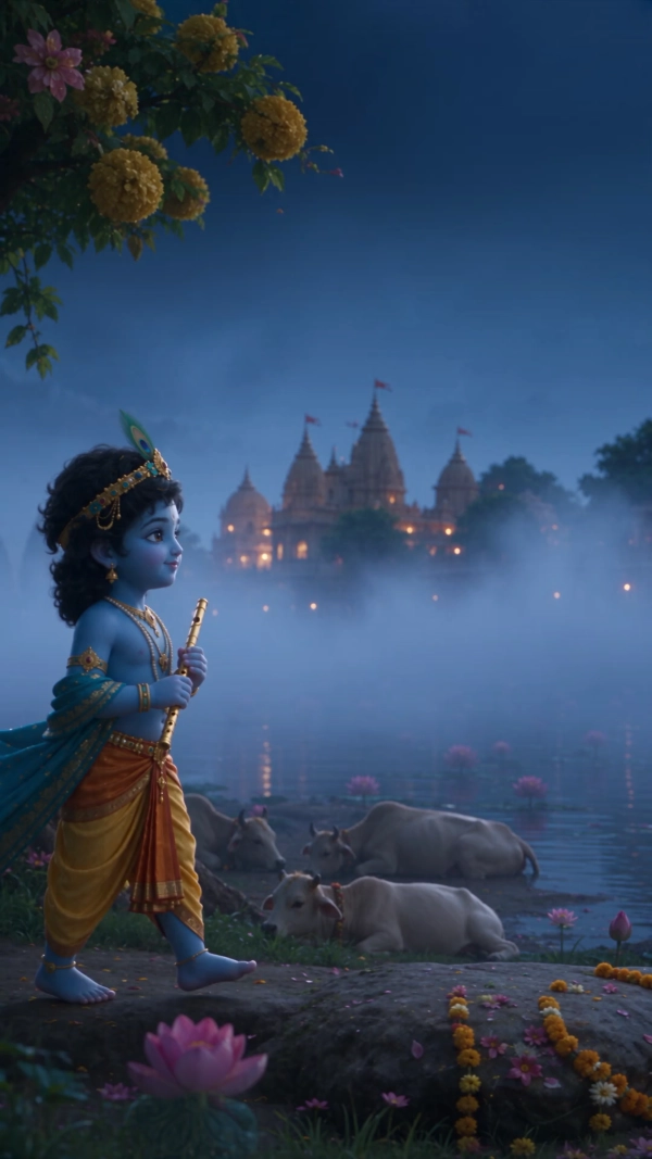 Little Krishna Flute Janmashtami Video Template