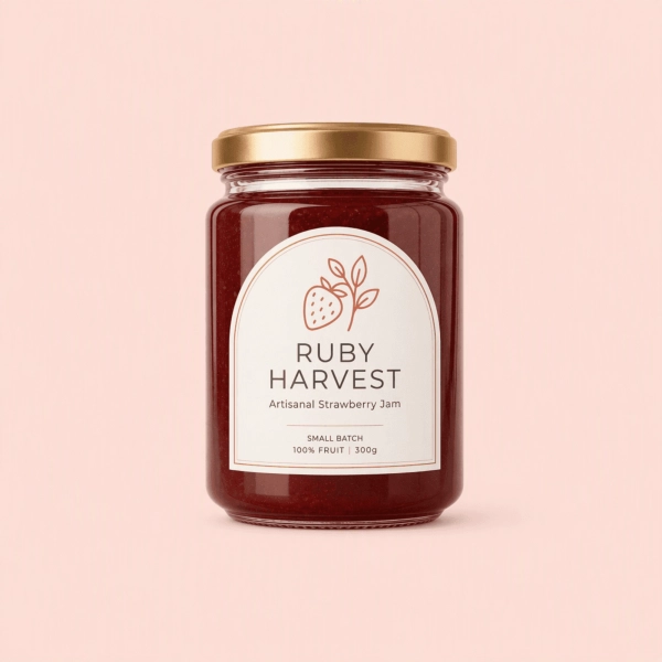 Free Strawberry Jam Jar Product Photography Template to Edit Online