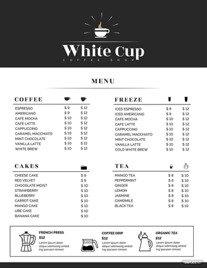 Coffee Menu Template