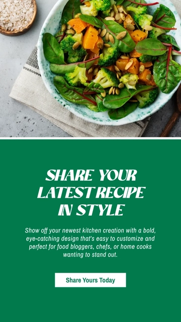 Free New Recipe Pinterest Pin Template to Edit Online