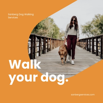 Free Dog Walking Services Instagram Ad Template to Edit Online