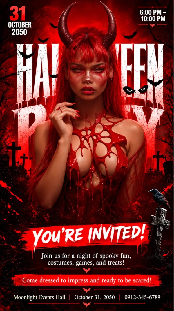 Free Halloween Party and Event Invitation Poster to Edit Online