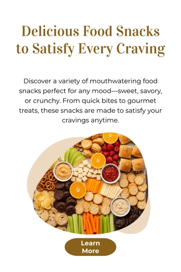 Free Food Snacks Pinterest Pin template to Edit Online