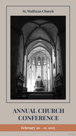 Free Church Conference Whatsapp Post Template to Edit Online