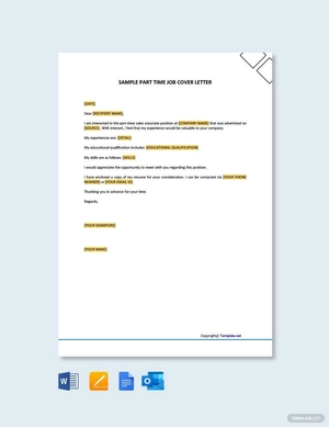 Sample Part Time Job Cover Letter
