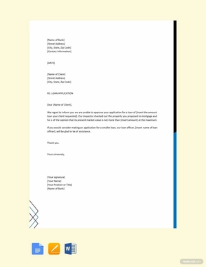 Customer Loan Rejection Letter Template