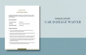Car Damage Waiver Template