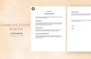 Company Event Waiver Template