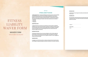 Fitness Liability Waiver Form Template