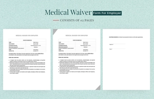 Medical Waiver Form For Employer Template